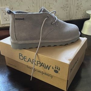 Brand new in box grey bear paw booties